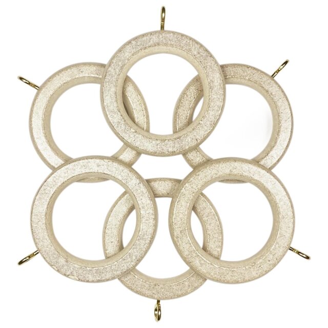 Pack of Six Richmond Curtain Rings - Vintage White - Size: 2.8 x 5.6 x 0.9 g - Wilko - image 1