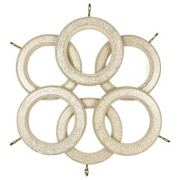 Pack of Six Richmond Curtain Rings - Vintage White - Size: 2.8 x 5.6 x 0.9 g - Wilko - thumbnail 1