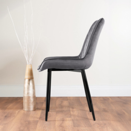 Furniturebox Arona Cesano 4 Seater Round Dining Set Grey Black and Grey - Wilko - thumbnail 5