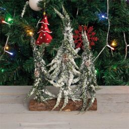 St Helens 26.5cm Snow Topped Mini Christmas Tree Display - Size: 9 x 19 x 30cm - Multi - Wilko - thumbnail 4