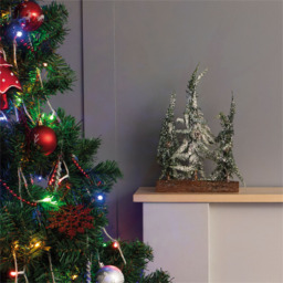 St Helens 26.5cm Snow Topped Mini Christmas Tree Display - Size: 9 x 19 x 30cm - Multi - Wilko - thumbnail 5