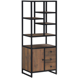 Baumhaus Ooki Single Door 3 Drawer Modular Tall Cabinet - Brown - Wilko - thumbnail 3