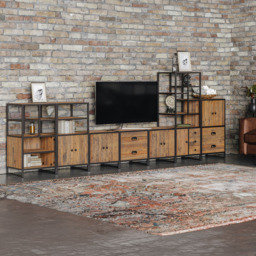 Baumhaus Ooki Single Door 3 Drawer Modular Tall Cabinet - Brown - Wilko - thumbnail 6