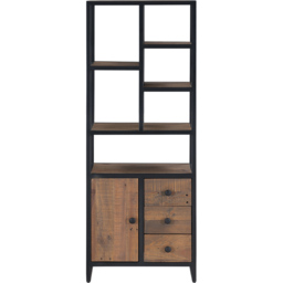 Baumhaus Ooki Single Door 3 Drawer Modular Tall Cabinet - Brown - Wilko - thumbnail 4