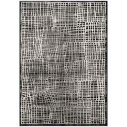 Mayfair Living Room Area Rug Metallic Sheen Contemporary Modern Mesh Design - Black 120cm x 170cm - Size: 170 x 120 x 0.7cm - Desire Rugs - Wilko - thumbnail 1