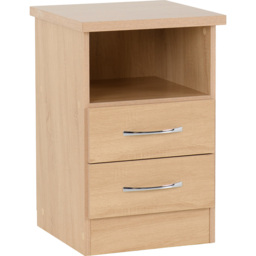 Seconique Nevada 2 Drawer Sonoma Oak Bedside Table - Brown - Wilko - thumbnail 3