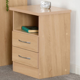 Seconique Nevada 2 Drawer Sonoma Oak Bedside Table - Brown - Wilko