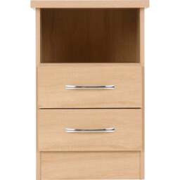 Seconique Nevada 2 Drawer Sonoma Oak Bedside Table - Brown - Wilko - thumbnail 5