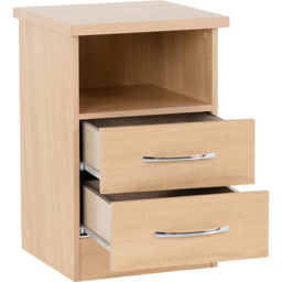 Seconique Nevada 2 Drawer Sonoma Oak Bedside Table - Brown - Wilko - thumbnail 4