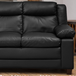 Standish 2 Seater Black Bonded Leather Sofa - Artemis Home - Wilko - thumbnail 4