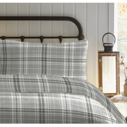 Hampshire Check Duvet Set Grey Single - Wilko - thumbnail 3