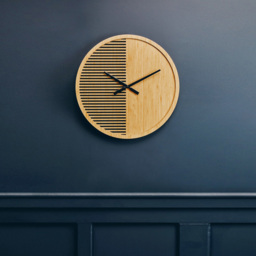 Premier Housewares Vitus Wooden Large Round Wall Clock 60cm - Size: 60 x 5 x 60cm - Brown - Wilko - thumbnail 3