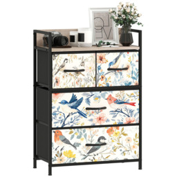 HOMCOM 4 Drawer Single Shelf White Fabric Chest of Drawers - Wilko - thumbnail 3