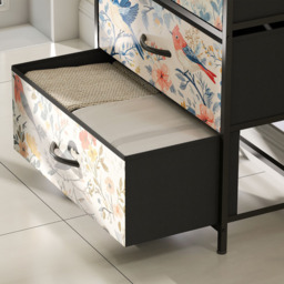 HOMCOM 4 Drawer Single Shelf White Fabric Chest of Drawers - Wilko - thumbnail 4