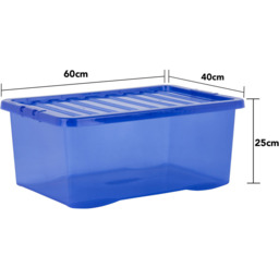 Wham 45L Tint Blue Crystal Storage Box with Lid 5 Pack - Wilko - thumbnail 6