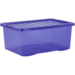 Wham 45L Tint Blue Crystal Storage Box with Lid 5 Pack - Wilko - thumbnail 4