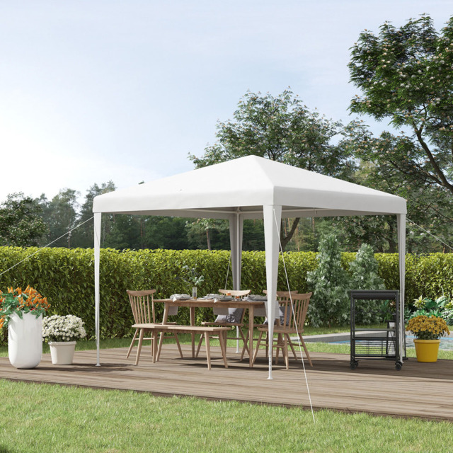 Outsunny 2.7 x 2.7m White Party Tent Gazebo - Size: 3 x 3m - Wilko - image 1