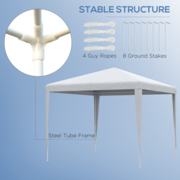 Outsunny 2.7 x 2.7m White Party Tent Gazebo - Size: 3 x 3m - Wilko - thumbnail 6