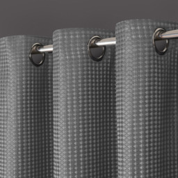 Velosso Waffle Silver Blackout Curtains 168 x 228cm - Size: W 168 x D 228cm - Wilko - thumbnail 3