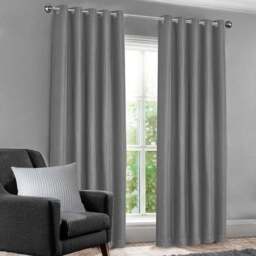 Velosso Waffle Silver Blackout Curtains 168 x 228cm - Size: W 168 x D 228cm - Wilko