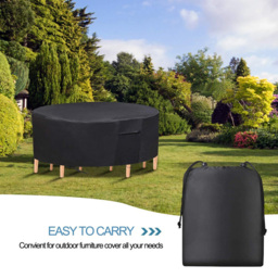 Furniture One 600D Oxford Fabric Outdoor Round Furniture Cover 207 x 90cm - Size: 207 x 207 x 90cm - Black - Wilko - thumbnail 4