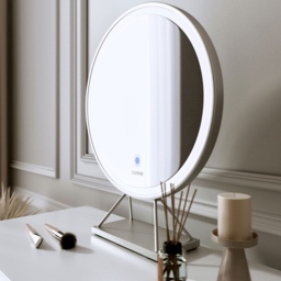 CARME Home Olivia 2 Drawer Dressing Table Set with LED Mirror - Size: 36 x 47 x 98cm - White - Wilko - thumbnail 4