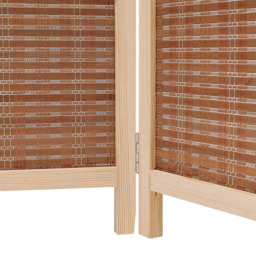 Living and Home 6 Panel Brown Folding Wooden Privacy Screen - Size: 180 x 300 x 1cm - Wilko - thumbnail 5