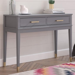 Dorel Home Westerleigh 2 Drawer Graphite Grey Console Table - Size: 76 x 105 x 40cm - Wilko - thumbnail 1