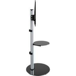 AVF Eno Single Shelf Silver and Black Glass Pedestal TV Unit - AVF Group Ltd - Wilko - thumbnail 6