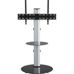 AVF Eno Single Shelf Silver and Black Glass Pedestal TV Unit - AVF Group Ltd - Wilko - thumbnail 4