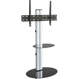 AVF Eno Single Shelf Silver and Black Glass Pedestal TV Unit - AVF Group Ltd - Wilko - thumbnail 3