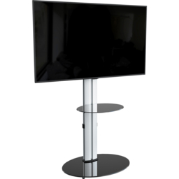 AVF Eno Single Shelf Silver and Black Glass Pedestal TV Unit - AVF Group Ltd - Wilko - thumbnail 7