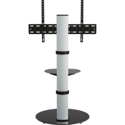 AVF Eno Single Shelf Silver and Black Glass Pedestal TV Unit - AVF Group Ltd - Wilko - thumbnail 5