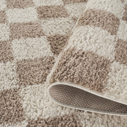Desire Rugs Chester Beige Shaggy Checkered Rug 200 x 290cm - Size: 290 x 200 x 3cm - Blonde - Wilko - thumbnail 5