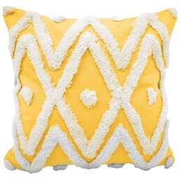 Intimates Bergen Tufted Ochre Filled Cushion 43 x 43cm 2 Pack - Yellow - Wilko