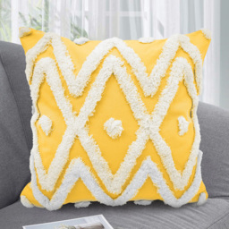 Intimates Bergen Tufted Ochre Filled Cushion 43 x 43cm 2 Pack - Yellow - Wilko - thumbnail 3