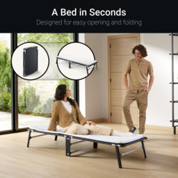 Jay-Be CE70 Single Compact Folding Bed with e-Fibre Mattress - Black - Wilko - thumbnail 6