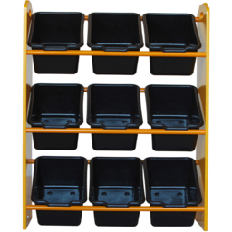 Kidsaw JCB Yellow and Black 9 Bin Storage Cabinet - Wilko - thumbnail 4