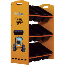 Kidsaw JCB Yellow and Black 9 Bin Storage Cabinet - Wilko - thumbnail 3