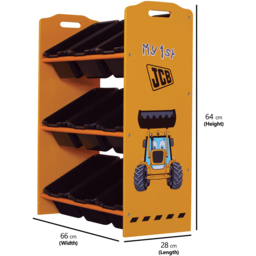 Kidsaw JCB Yellow and Black 9 Bin Storage Cabinet - Wilko - thumbnail 7
