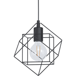 EGLO Straiton Black Steel Geometric Pendant Lampshade - Size: 110 x 20.5 x 24cm - Wilko - thumbnail 4