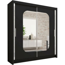 Sliding Wardrobes 4U Marika 2 Door Black Mirrored Wardrobe 203cm - Wilko - thumbnail 3