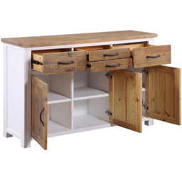 Baumhaus Splash of White 3 Door 4 Drawer White Sideboard - Wilko - thumbnail 4
