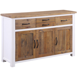 Baumhaus Splash of White 3 Door 4 Drawer White Sideboard - Wilko - thumbnail 3
