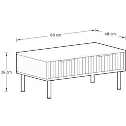 GFW Nervata 2 Drawer Oak Coffee Table - Brown - Wilko - thumbnail 7