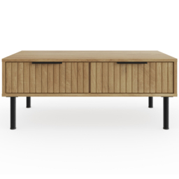 GFW Nervata 2 Drawer Oak Coffee Table - Brown - Wilko - thumbnail 4