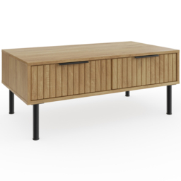 GFW Nervata 2 Drawer Oak Coffee Table - Brown - Wilko - thumbnail 3