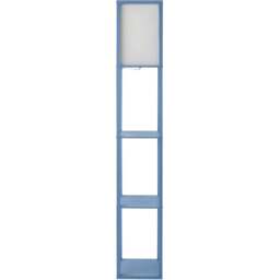 ValueLights Struttura Fabric Shade Blue Shelving Unit Floor Lamp with Bulb - Size: 160 x 26 x 26cm - Wilko