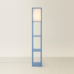 ValueLights Struttura Fabric Shade Blue Shelving Unit Floor Lamp with Bulb - Size: 160 x 26 x 26cm - Wilko - thumbnail 6