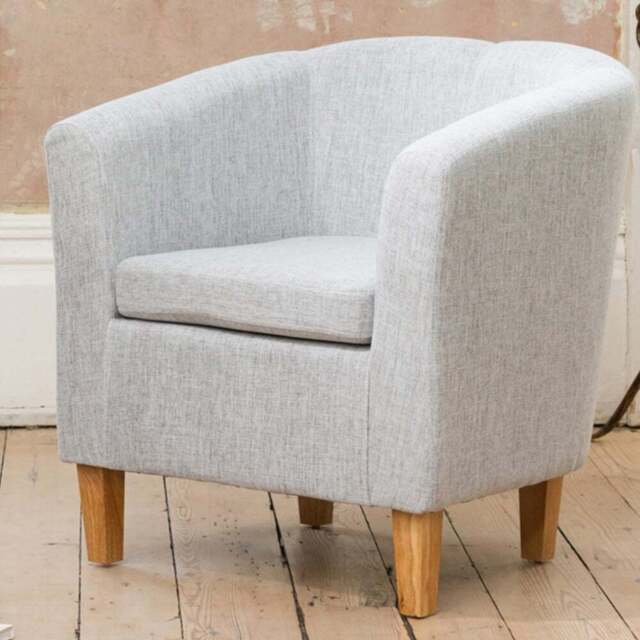 Artemis Home Alderwood Light Grey Hessian Tub Chair - Size: Single - Wilko - image 1